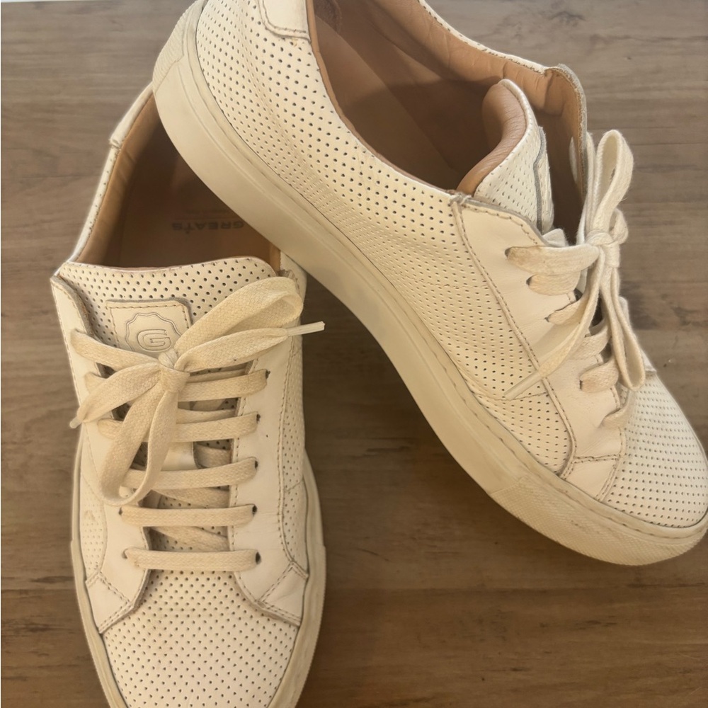 Women’s Greats White Perforated Lace-Up Sneakers - Picture 2 of 12